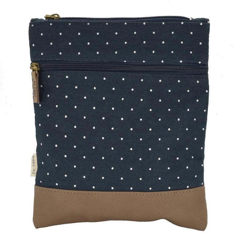 Handtasche Canvas Crossbag No Name Punkte Navy Blau